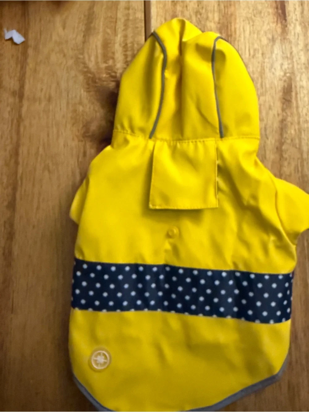 Good2Go Yellow & Navy Polka Dot Dog Raincoat with Hood